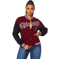 Mya Chicago Varsity Snap Jacket - La Belle Gina Boutique