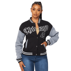 Mya Chicago Varsity Snap Jacket - La Belle Gina Boutique