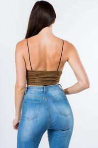 MYA sleeveless V nexk printed crop top - La Belle Gina Boutique