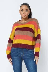 Nellie stripe cozy sweater - La Belle Gina Boutique