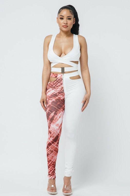 NIA set with matching high waist skinny pants - La Belle Gina Boutique