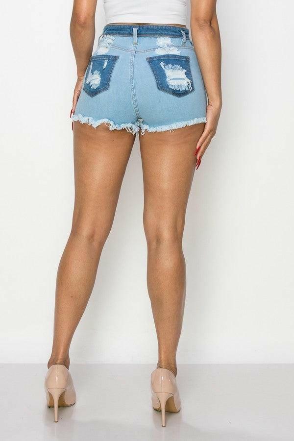 Nita Junior duo blue short jeans - La Belle Gina Boutique