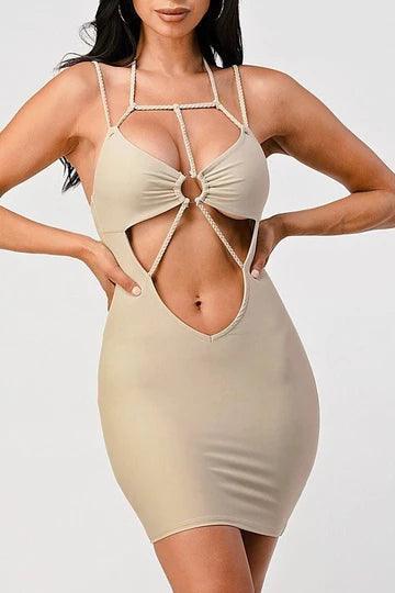 Pola bodycon O ring mini dress - La Belle Gina Boutique