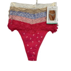 Saint Eve Cotton Lace Thong - La Belle Gina Boutique