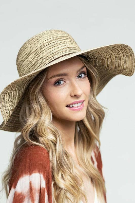 Strip Cookies & cream Sun Hat - La Belle Gina Boutique