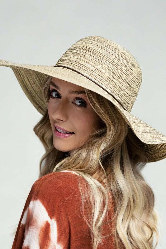 Strip Cookies & cream Sun Hat - La Belle Gina Boutique