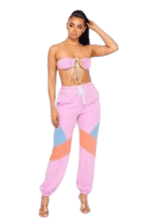 TERRY two piece set bralette with joggers - La Belle Gina Boutique