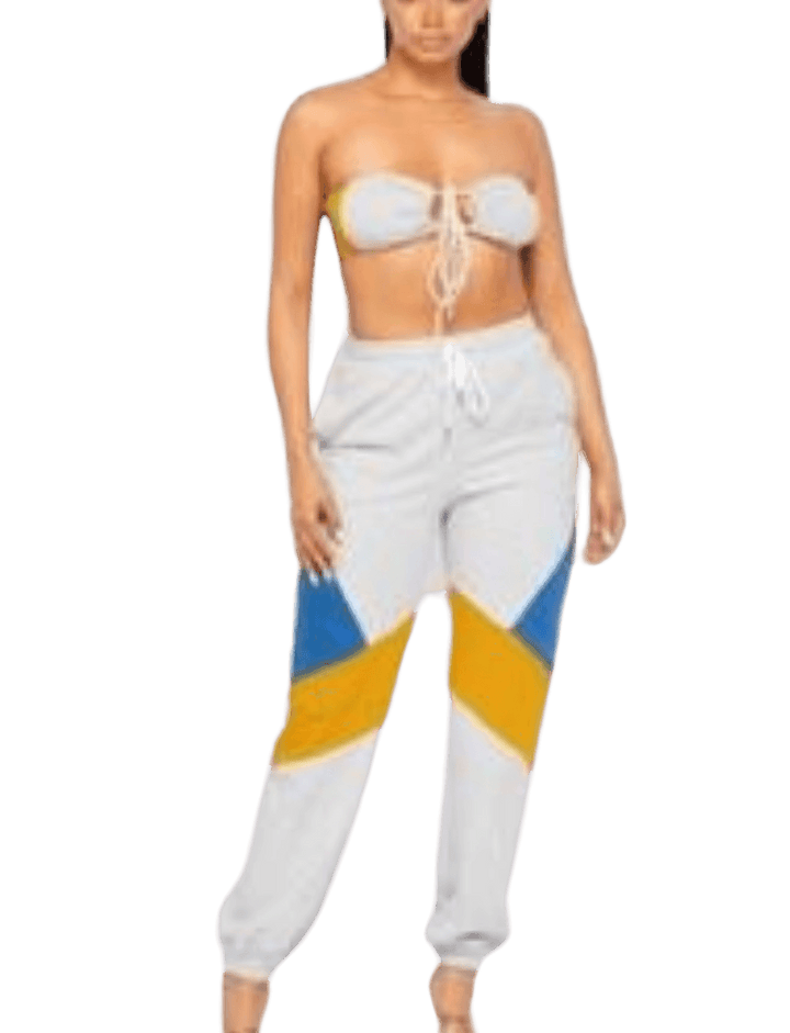 TERRY two piece set bralette with joggers - La Belle Gina Boutique