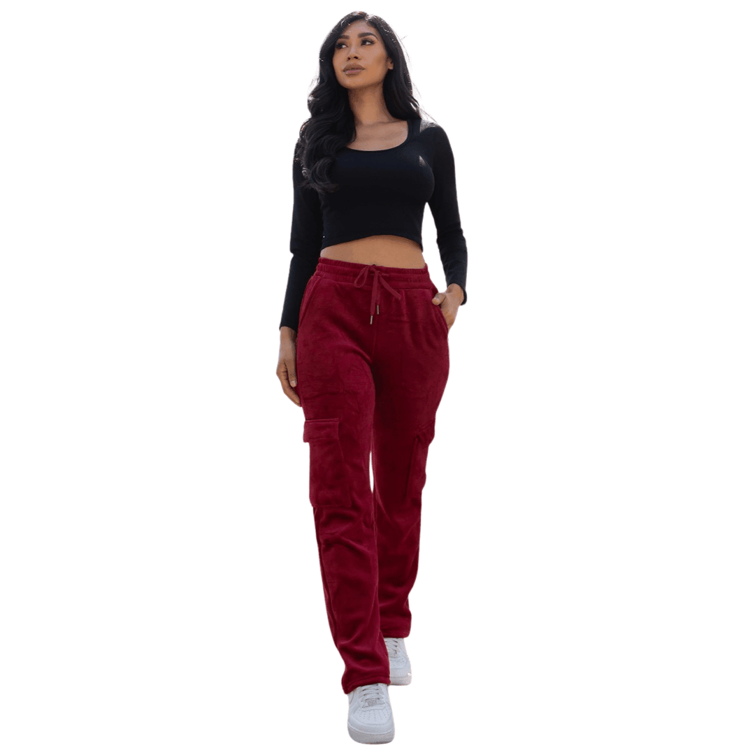 Veve Drawstring Cargo Velour Pants - La Belle Gina Boutique